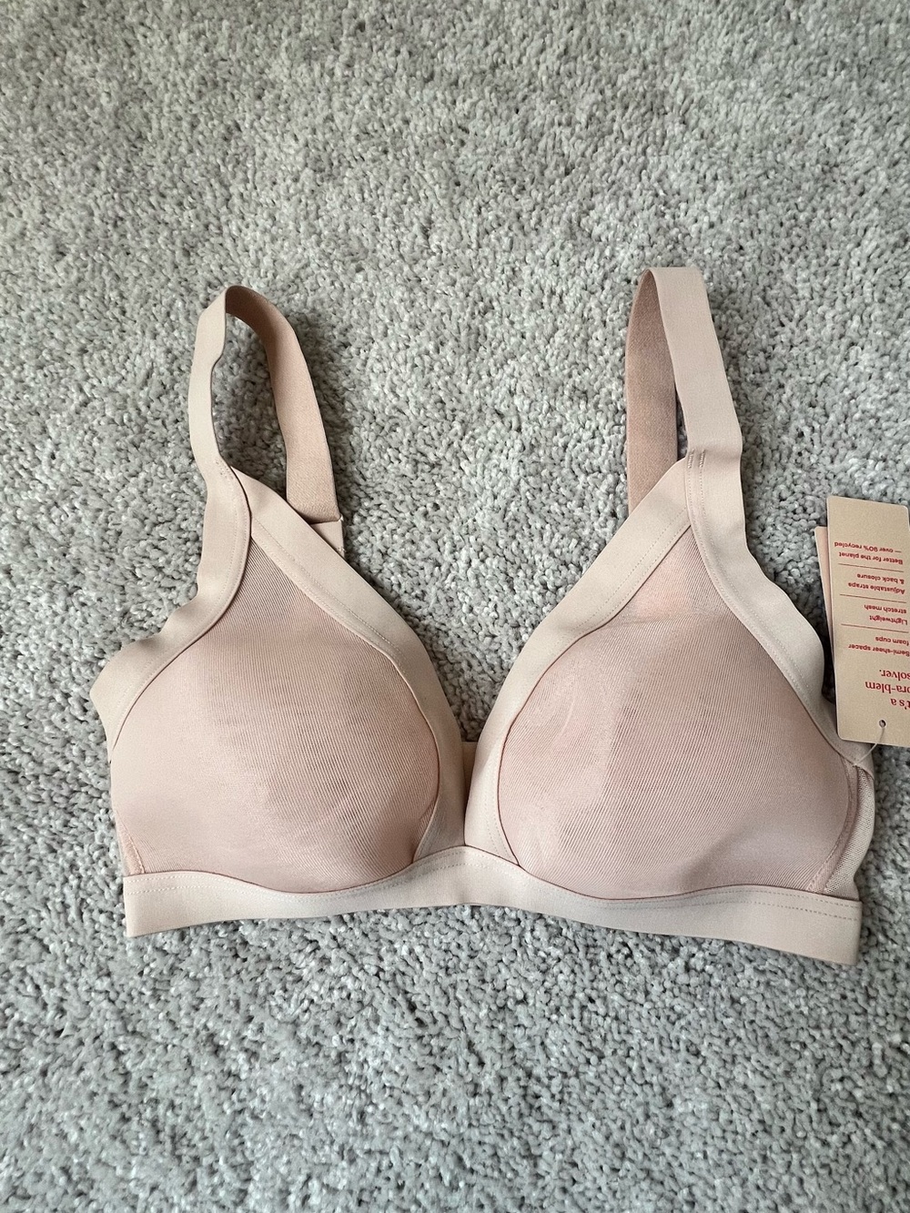 ThirdLove Wireless T-Shirt Bra in Soft Blush XS